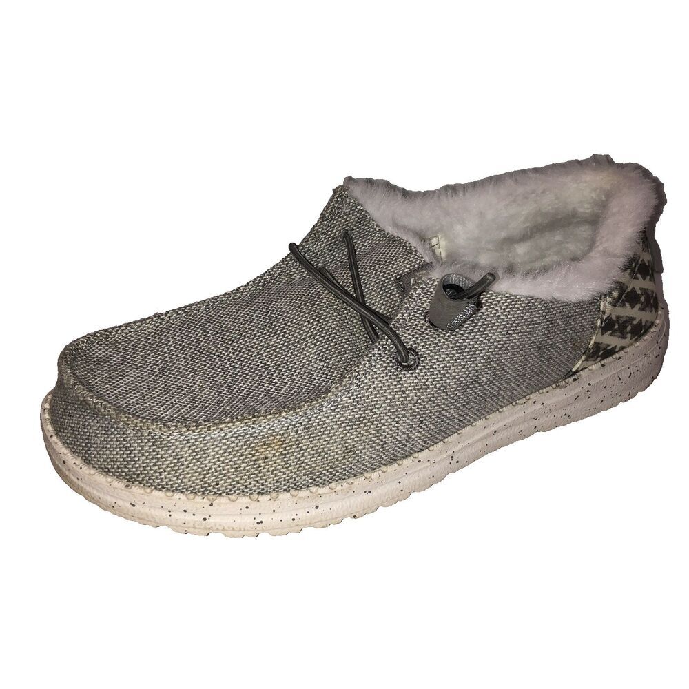 Hey Dude Wendy Funk Wool Shoes Slip On Loafers Womens Size 7 Gray Western